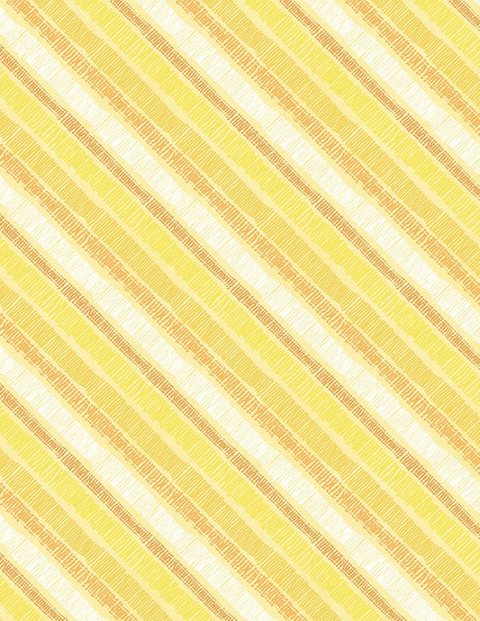 Sunflower Sweet - Diagonal Stripe Yellow - Licence To Quilt