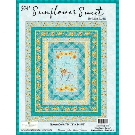 Sunflower Sweet - Flowers All Over Light Teal - Licence To Quilt