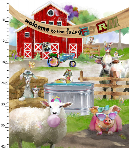 Welcome to the Funny Farm - Barn Scene Panel - Licence To Quilt