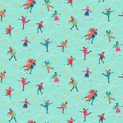 Santa - Skaters Teal - Licence To Quilt