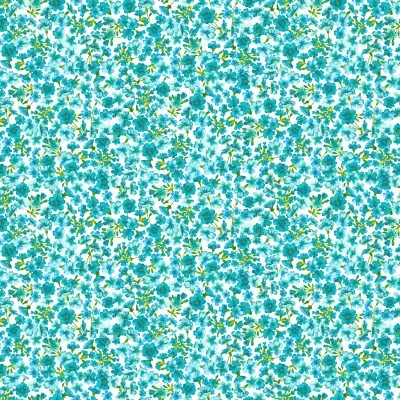 Summer Days - Tonal Flora Teal - Licence To Quilt