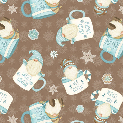 I Love Sn'Gnomies Flannel - Hot Cocoa Cup Gnomes - Licence To Quilt